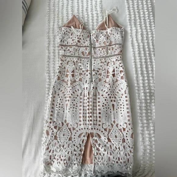 Just Me White Lace Midi Dress - Picture 2 of 5